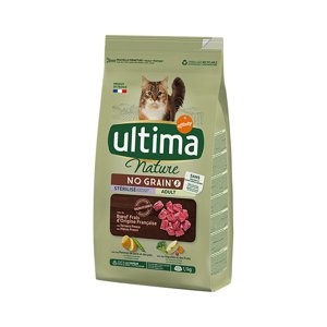 1,1kg Ultima Nature No Grain Sterilized marha macska száraztáp
