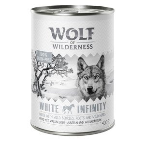 6x400g Wolf of Wilderness- Adult White Infinity ló nedves kutyatáp 13% kedvezménnyel!