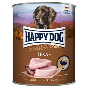 12x800g Happy Dog Sensible Pure nedves kutyaeledel- Texas (pulyka pur)