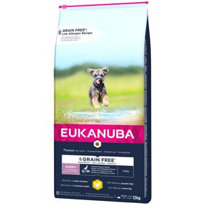 12kg Eukanuba Grain Free Small / Medium Breed csirke száraz kutyatáp 10% árengedménnyel