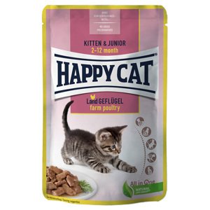 12x85g Happy Cat Kitten Vidéki szárnyas nedves macskaeledel