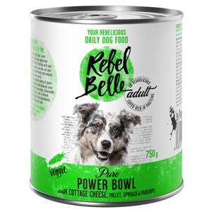 12x750g Rebell Belle Adult Pure Power Bowl - vegetáriánus nedves kutyatáp