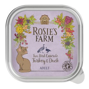 Dupla zooPont: 16 x 100 g Rosie's Farm Adult pulyka & kacsa nedves macskatáp