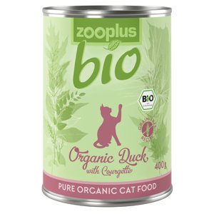 6x400g zooplus bio kacsa & bio cukkini konzerv nedves macskatáp