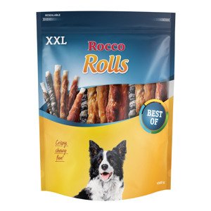 1kg Rocco Roll rágótekercs kutyasnack-mix: csirkemell, kacsamell, hal