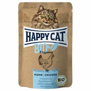 12x85g Happy Cat Bio Pouch bio csirke & bio kacsa nedves macskaeledel