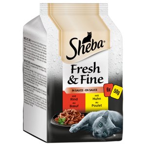 6x50g Sheba Fresh & Fine finom változatosság szószban nedves macskatáp 15% kedvezménnyel