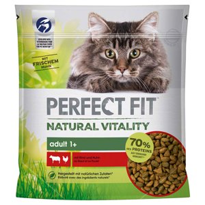 650g Perfect Fit Natural Vitality Adult 1+ marha & csirke száraz macskatáp 15% kedvezménnyel