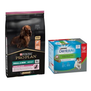 7kg PURINA PRO PLAN Small & Mini Adult Sensitive Skin OPTIDERMA + Purina Dentalife snack kis termetű kutyáknak ingyen