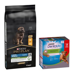 7kg PURINA PRO PLAN Large Robust Puppy Healthy Start +  Purina Dentalife snack nagy testű kutyáknak