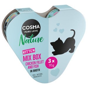 3x70g Cosma Nature Kitten szív-box rendkívüli árengedménnyel