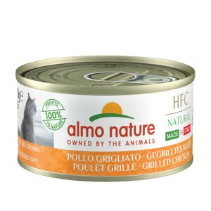 6x70g Almo Nature HFC Natural Grillezett csirke Made in Italy nedves macskatáp