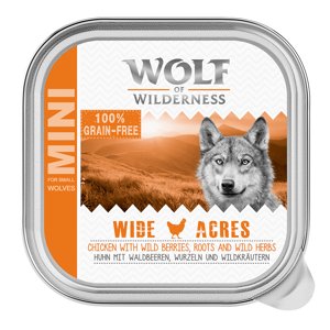 6x150g Wolf of Wilderness Adult Wide Acres - csirke tálcás nedves kutyatáp