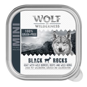 Wolf of Wilderness MINI Adult tálcás gazdaságos csomag 24 x 150 g  - Black Rocks - kecske