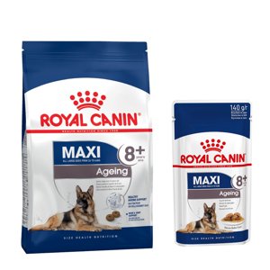 15kg Royal Canin Maxi Ageing 8+ száraz kutyatáp+10x140g nedvestáp ingyen!