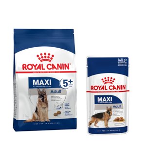15kg Royal Canin Maxi Mature 5+ száraz kutyatáp+10x140g nedvestáp ingyen!