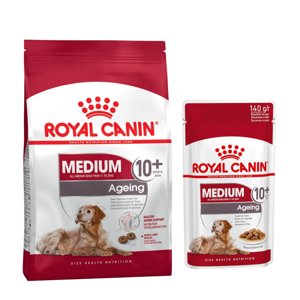15kg Royal Canin Medium Ageing 10+ száraz kutyatáp+10x140g nedvestáp ingyen!
