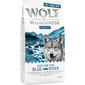 12kg Wolf of Wilderness "Explore The Blue River" Mobility - szabad tartású csirke & lazac száraz kutyatáp