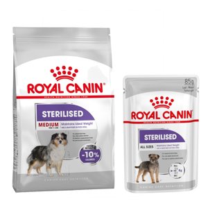 12kg Royal Canin Sterilised Medium nedves kutyatáp+12x85g nedvestáp ingyen