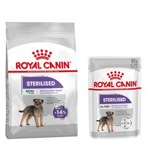8kg Royal Canin Sterilised Mini nedves kutyatáp+12x85g nedvestáp ingyen