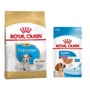 12kg Royal Canin Dalmatian Puppy száraz kutyatáp+10x140g Medium nedvestáp ingyen