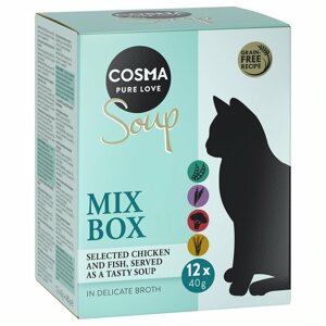 12x40g Cosma Soup nedves macskatáp Mix 2 (4 változattal) dupla zooPontért