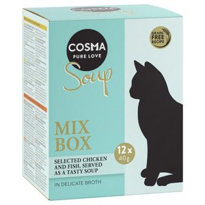 12x40g Cosma Soup nedves macskatáp Mix 1 (4 változattal) dupla zooPontért