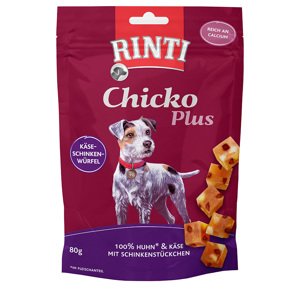 80g RINTI Chicko Plus sajt- és sonkakockák kutyasnack