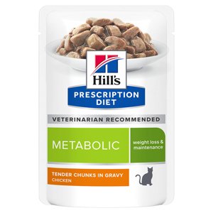 24x85g Hill's Prescription Diet macskatáp óriási kedvezménnyel! -Metabolic Weight Management csirke nedves macskatáp