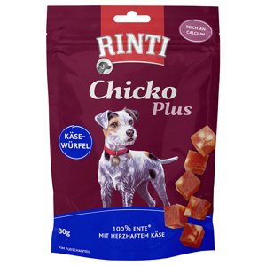 80g RINTI Chicko Plus sajt- és kacsakockák jutalomfalat kutyáknak