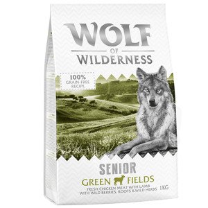 1kg Wolf of Wilderness óriási kedvezménnyel száraz kutyatáp - SENIOR Green Fields - bárány