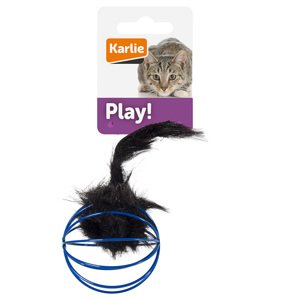 Karlie rácsos labda plüss egérrel macskajáték - 1 db