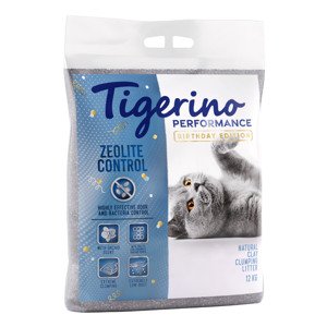 12kg Tigerino  Performance Zeolite Control születésnapi kiadás macskaalom rendkívüli áron