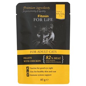 28x85g Fitmin Cat For Life Adult Csirke nedves macskatáp