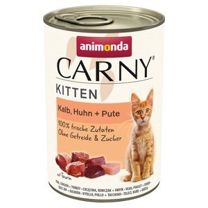 24x400g Animonda Carny Kitten Borjú, csirke & pulyka nedves macskatáp