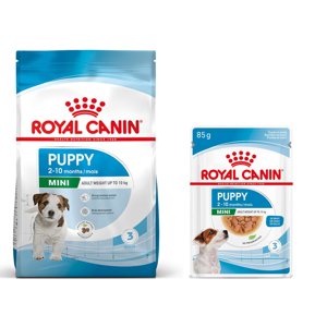 8kg Royal Canin Mini Puppy száraz kutyatáp+12x85g nedves kutyatáp ingyen