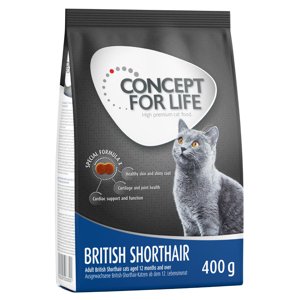 400g Concept for Life British Shorthair Adult - javított receptúra száraz macskatáp Dupla zooPontért