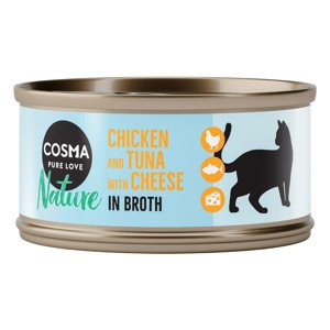 6x70g Cosma Nature Csirke, tonhal & sajt nedves macskatáp 10% kedvezménnyel