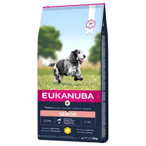 15kg Eukanuba Caring Senior Medium Breed csirke száraz kutyatáp óriás kedvezménnyel!