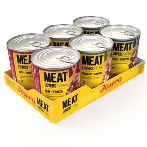 6x800g Josera Meatlovers Menü vegyes csomag nedves kutyaeledel 4+2 ingyen akcióban