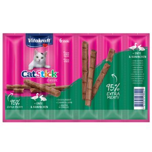 24x6g Vitakraft Cat Stick Classic kacsa & nyúl macskasnack 20+4 ingyen