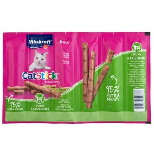 24x6g Vitakraft Cat Stick Healthy csirke & macskafű macskasnack 20+4 ingyen akcióban