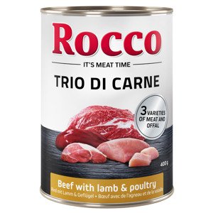 6x400g Rocco Classic Trio di Carne Marha, bárány & szárnyas nedves kutyatáp