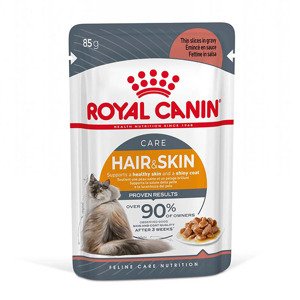 48x85g Royal Canin Hair & Skin szószban nedves macskatáp 36+12 ingyen