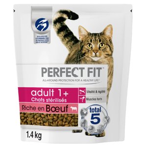 5x1,4kg Perfect Fit Sterile 1+ marha száraz macskatáp