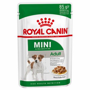 48x85g Royal Canin Mini Adult szószban nedves kutyatáp 3+1 tálca ingyen