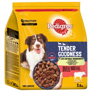 2,6kg Pedigree Tender Goodness Marha száraz kutyatáp 20% árengedménnyel