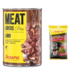 6x400g Josera Meatlovers Pure bárány nedves kutyatáp + 3x150g Loopies marha kutyasnack ingyen