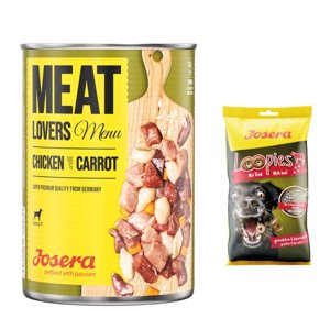 6x400g Josera Meatlovers Menü csirke & sárgarépa nedves kutyatáp + 3x150g Loopies marha kutyasnack ingyen