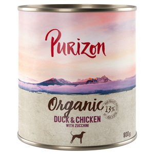 6x800g Purizon Organic kacsa, csirke & cukkini nedves kutyatáp 15% árengedménnyel